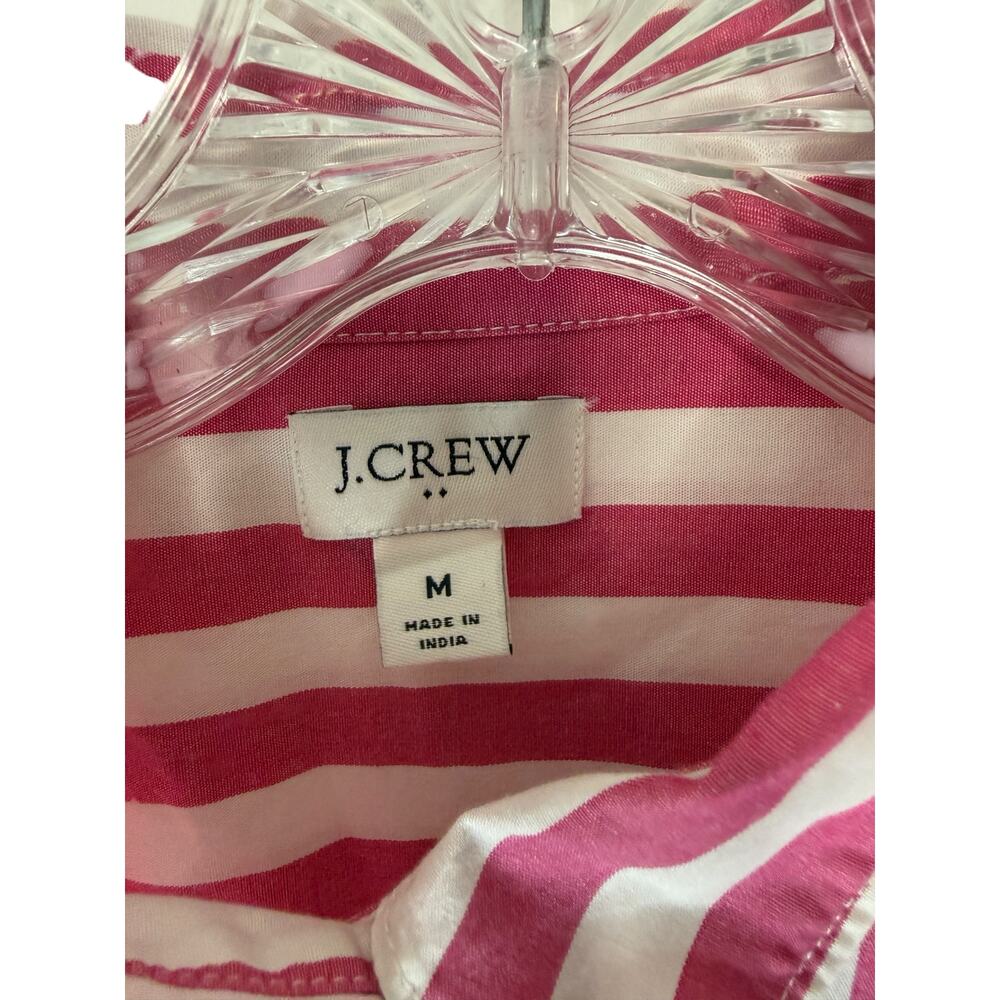 J.Crew Button Down Shirt Pink Striped Lightweight Cotton‎ Blend Blouse Medium - Picture 2 of 12